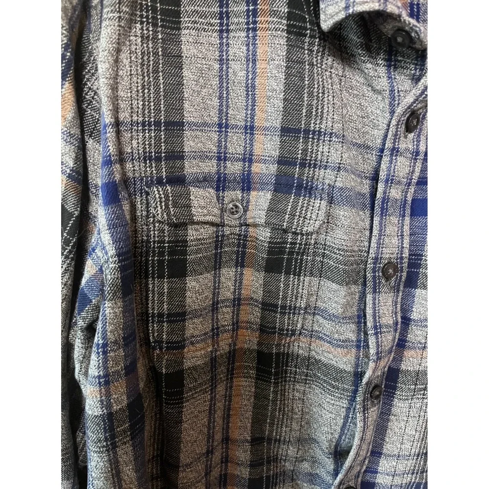 The North Face Men's Plaid Flannel Shirt XXL Blue Gray Button Up‎ Long Sleeve